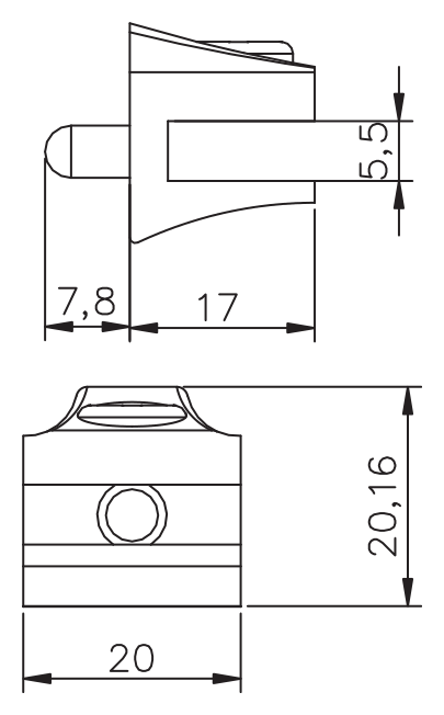 Vidasız Raf Pimi · 2127 — Teknik çizim