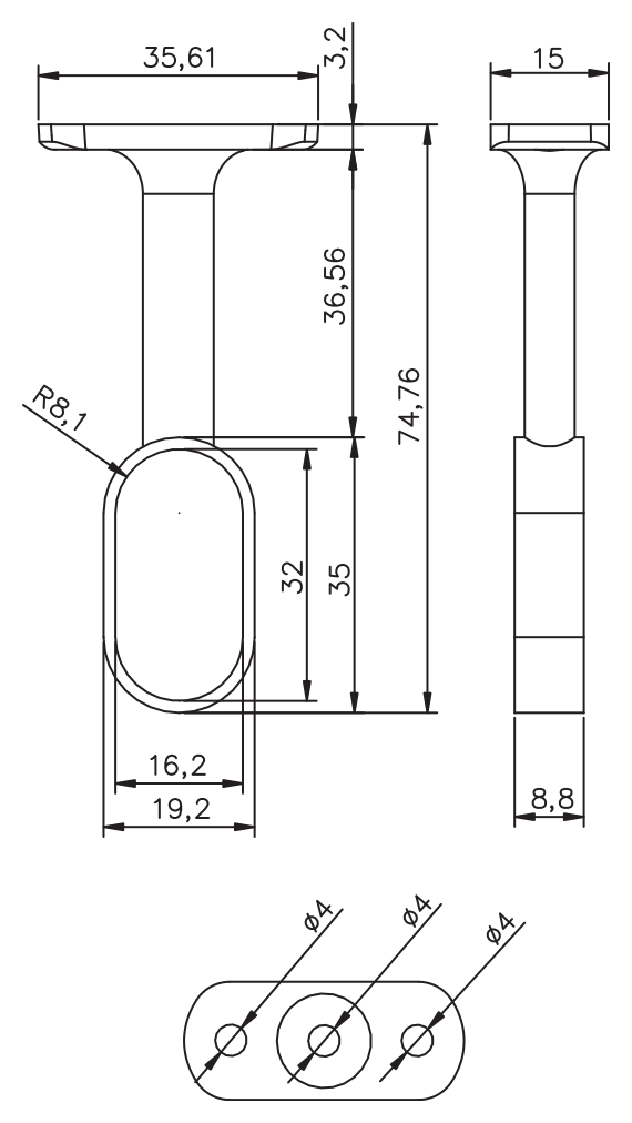 Kapalı Oval Boru Babası · 4131 — Teknik çizim