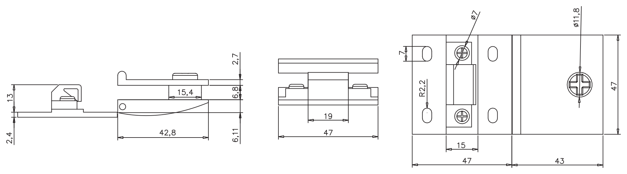 Cam Menteşesi · 4153 — Teknik çizim