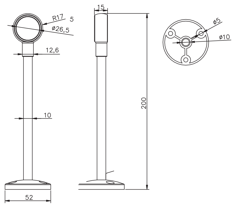 Açık Boru Babası · 4158-200 — Teknik çizim