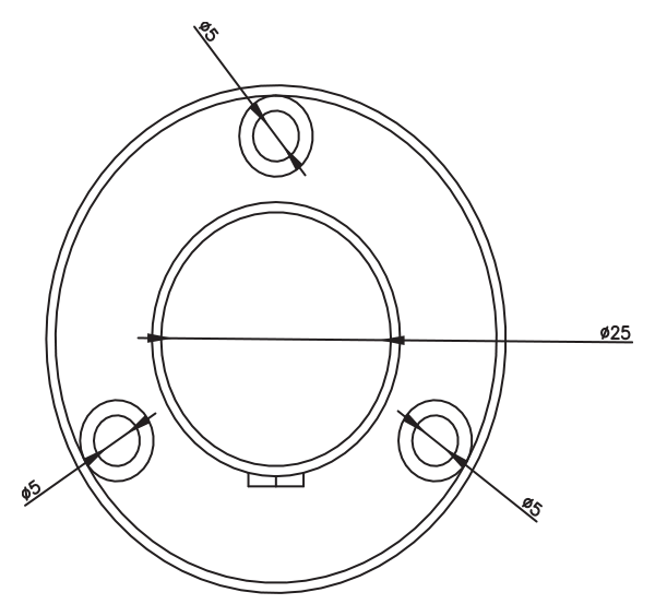 Vidalı Boru Flanşı · 4166 — Teknik çizim